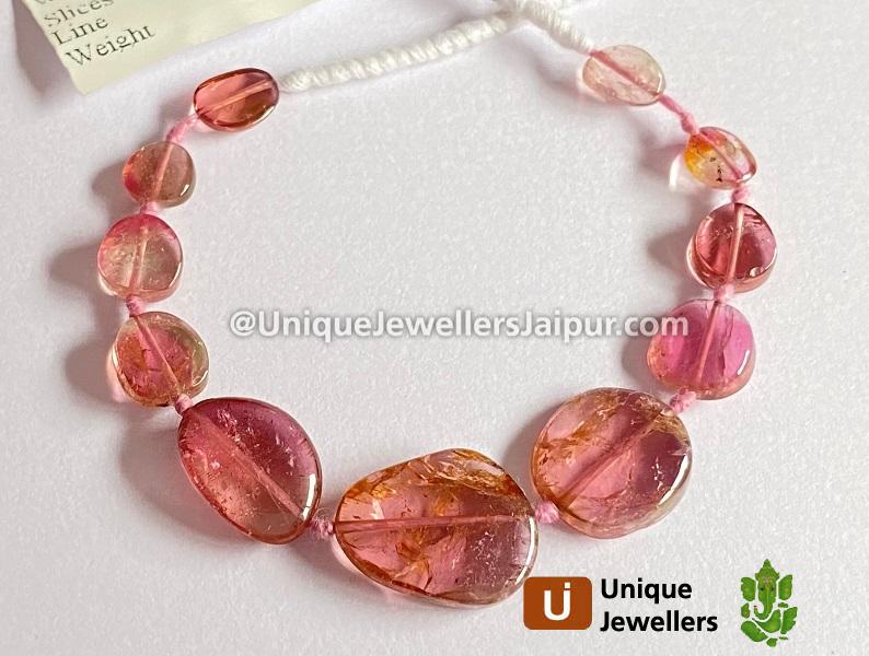 Watermelon Tourmaline Smooth Slices Beads